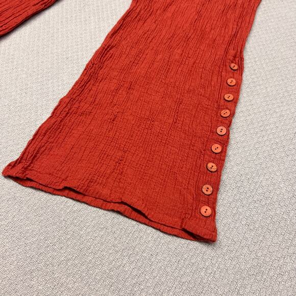 Soft Surroundings Pants Womens L Salmon Pink Ramie Rayon Pull On Wide Leg - Picture 3 of 11